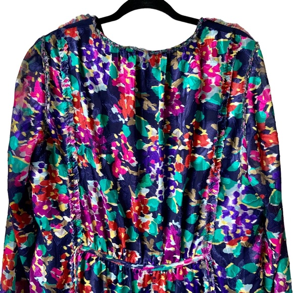 JASON WU Dress Motion Floral Silk Trim A-Line Multicolor Large Burnout Fabric - Picture 9 of 16